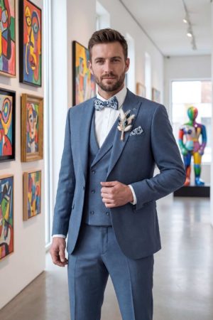 Matteo – Costume témoin veste et pantalon Blue