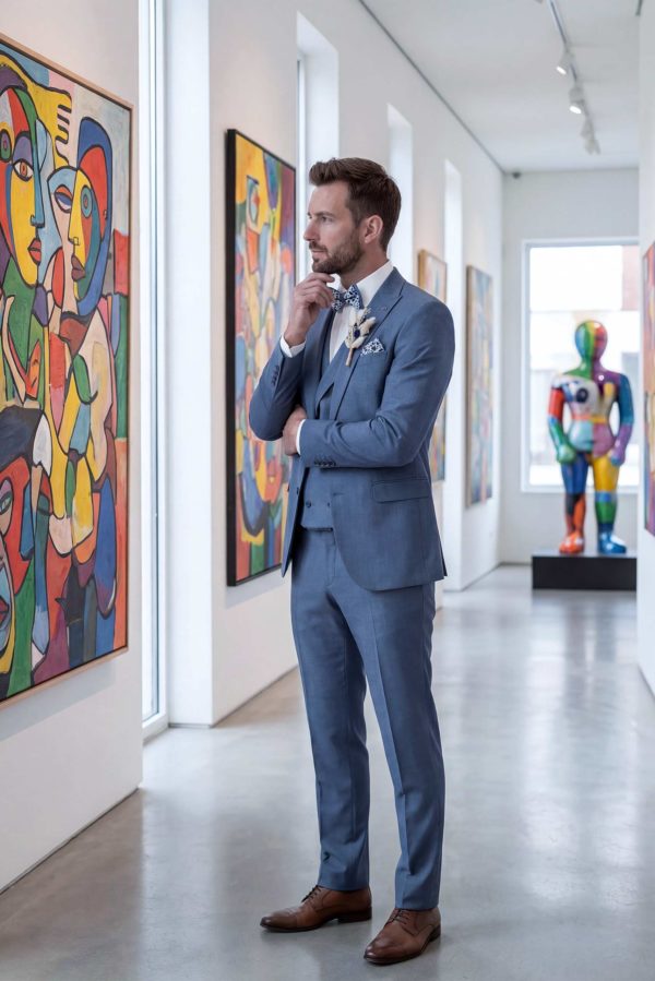 Matteo – Costume témoin veste et pantalon Blue