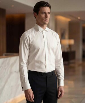 chemise blanche ou ivoire col cassé monsieur pronuptia