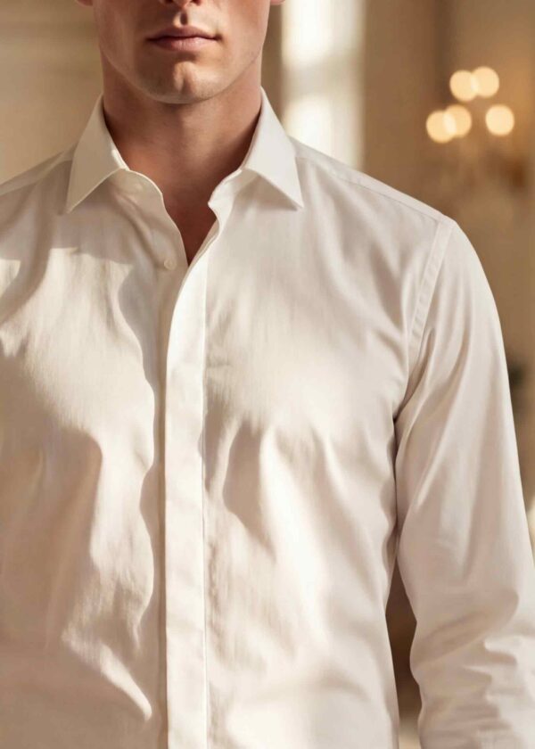 chemise blanche ou ivoire col classique monsieur pronuptia