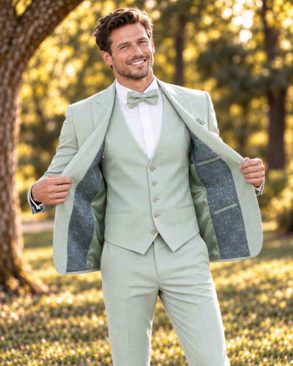 MAXIM-OPEN Maxim – Costume de mariage vert sauge