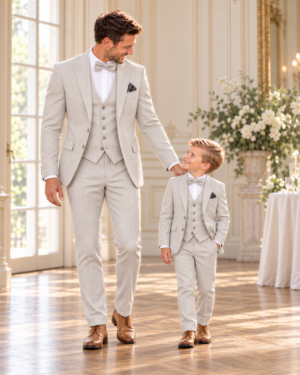 Ben Beige – Costume enfant assorti au modèle homme Maxim Beige