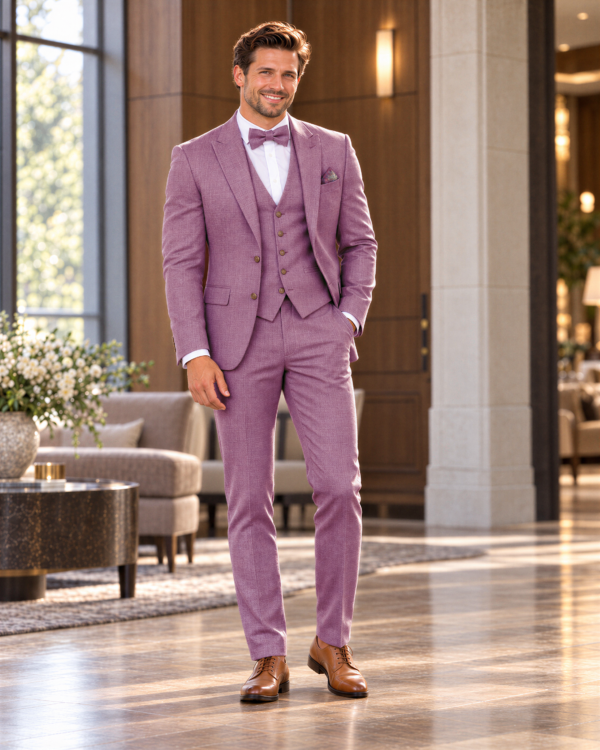 MAXIME-ROSE Maxim – Costume de mariage rose lie de vin