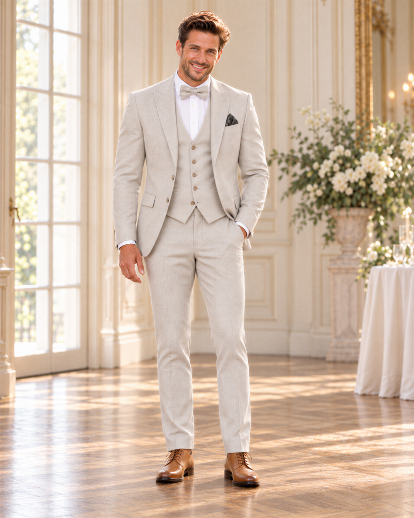 Maxim – Costume de mariage beige