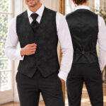 Le Set de Gilets Noir ( Gilet/lavallière/Pochette )