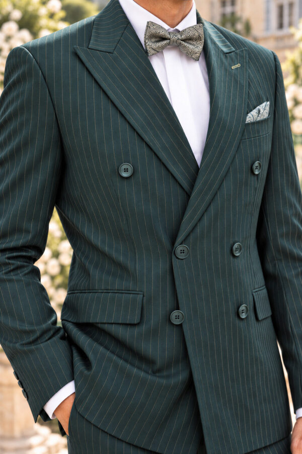 Costume Sacha croisé Vert: élégance et caractère